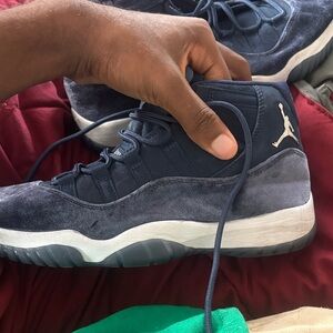 Navy Blue High-Top Sneakers with White Emblem